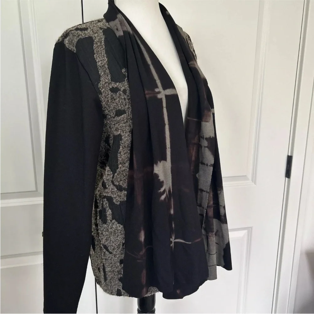 Amazing ART OF CLOTH size XL Wool Alpaca Blend Jacket w/ Hand Dyed Jersey Trim